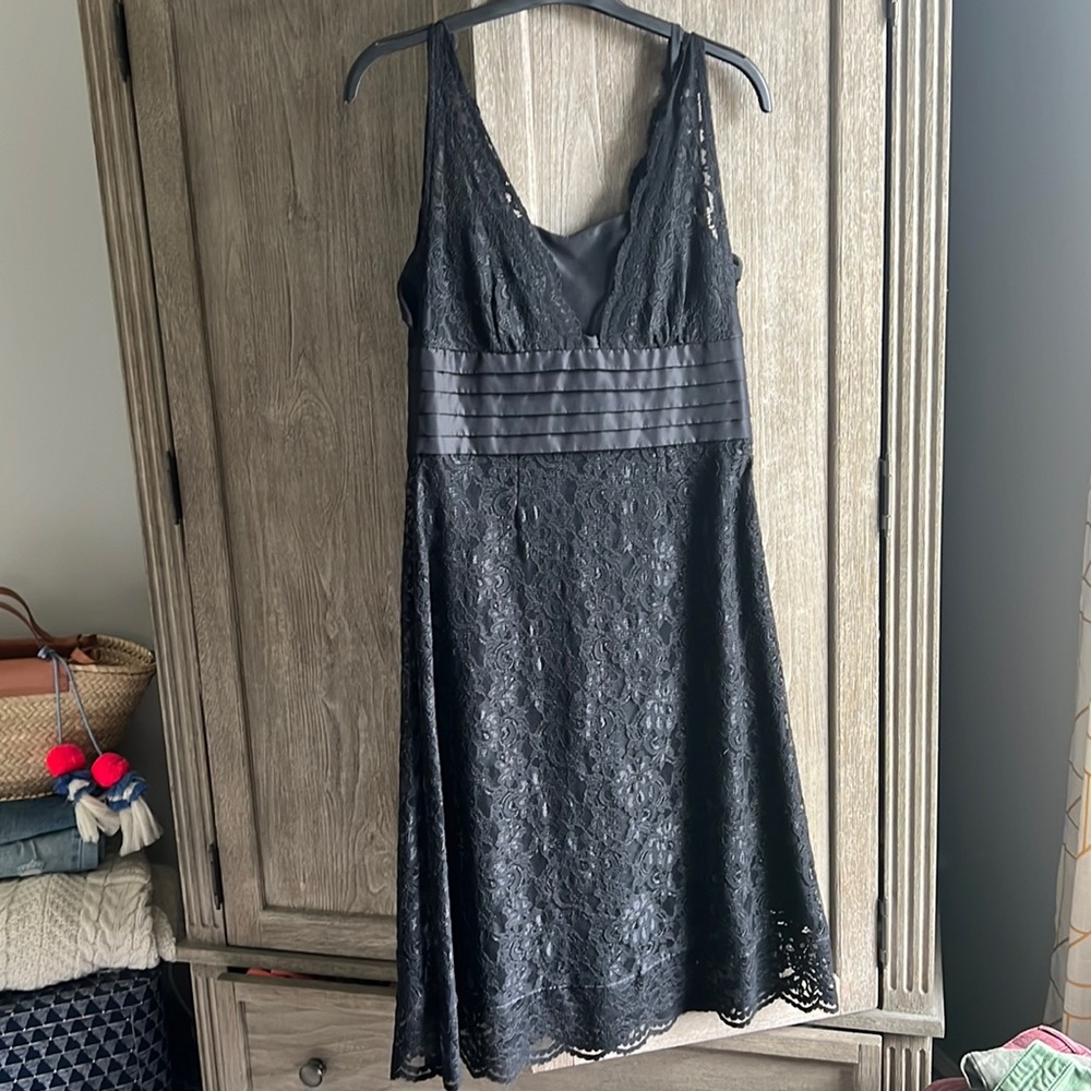 Formal black lace dress.  Knee length